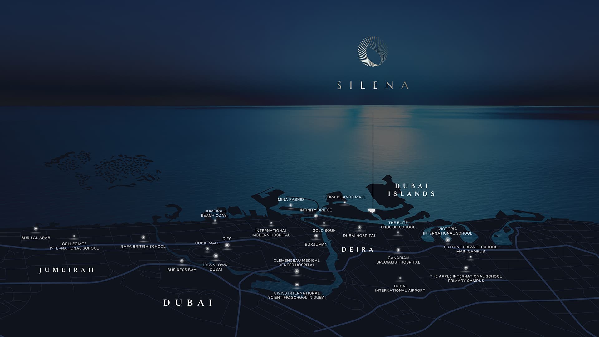 Lage auf Dubai Islands